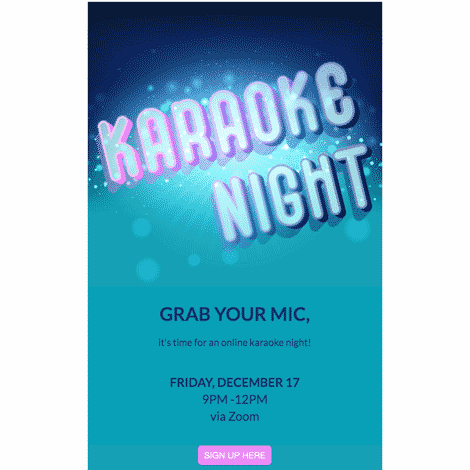 Virtual Karaoke Night Invite
